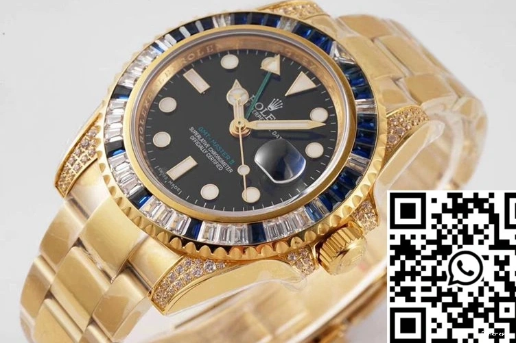 Factory ROF Master SAru II Diamond GMT Rolex 116758 White Blue 0324